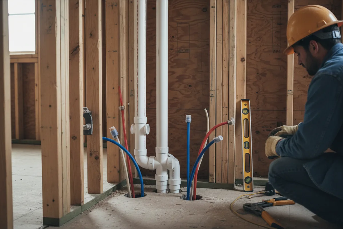 Drain and supply rough-in during Drain Cleaning in Clearwater